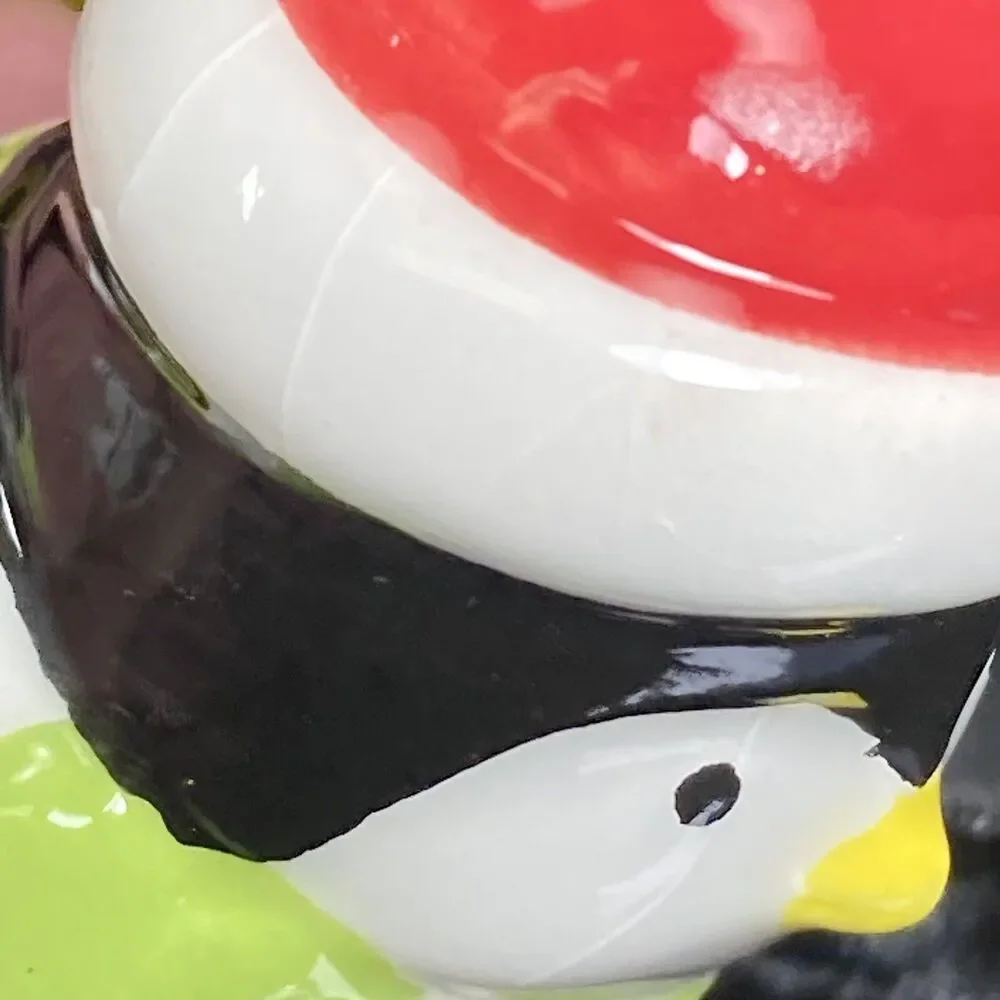 Penguins Salt and Pepper Shakers Ceramic 3 inch Winter Hats Christmas Cabincore